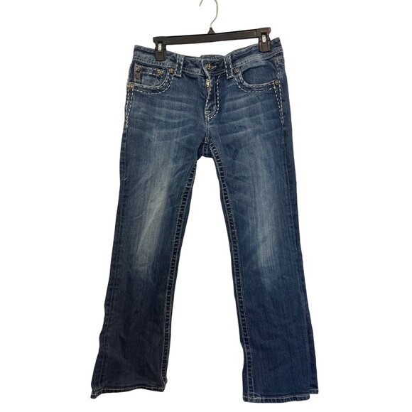 Miss Me Jeans Womens Size 31 Bootcut Palm Hills Blue Denim - Picture 2 of 9